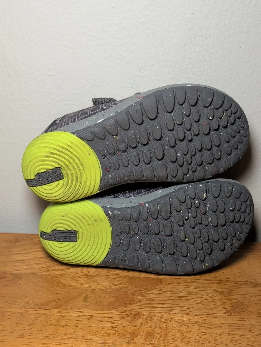Merrell Kids Gray Sneakers with Blue and Yellow Accents